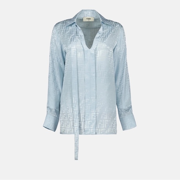 Fendi Light Blue silk Shirt